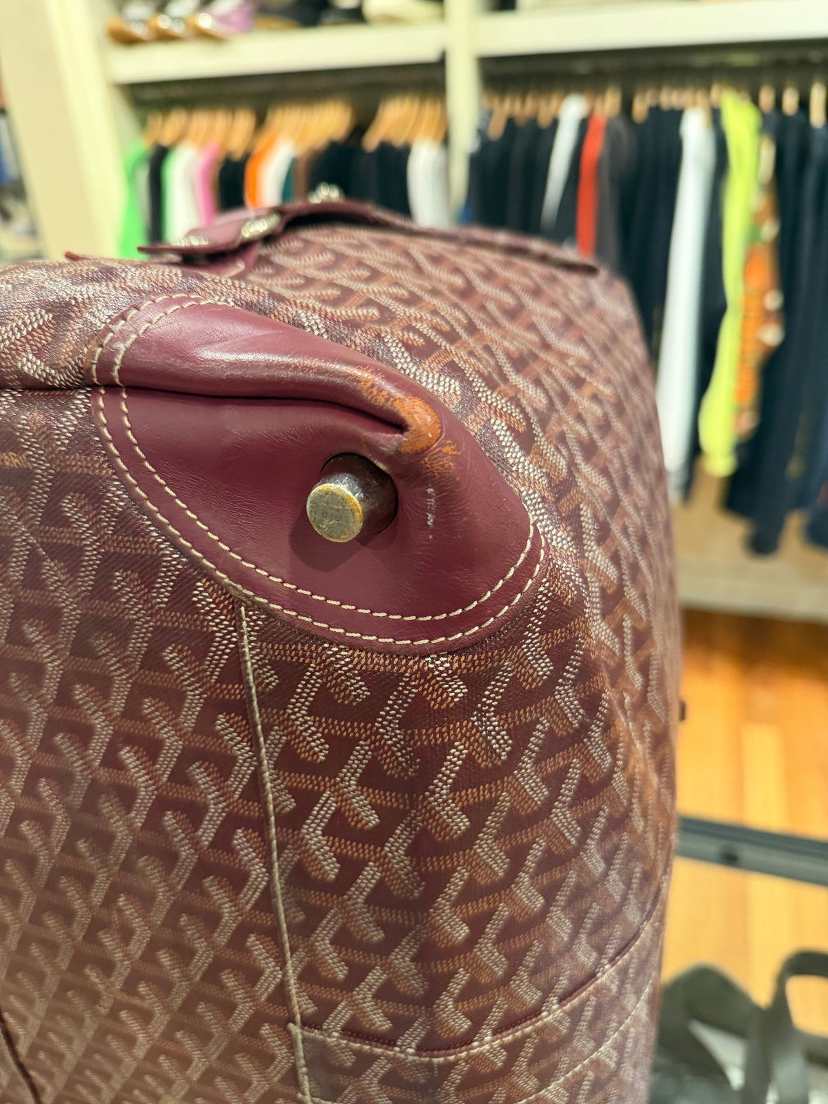 Goyard Boeing 55 Burgundy Duffle Bag