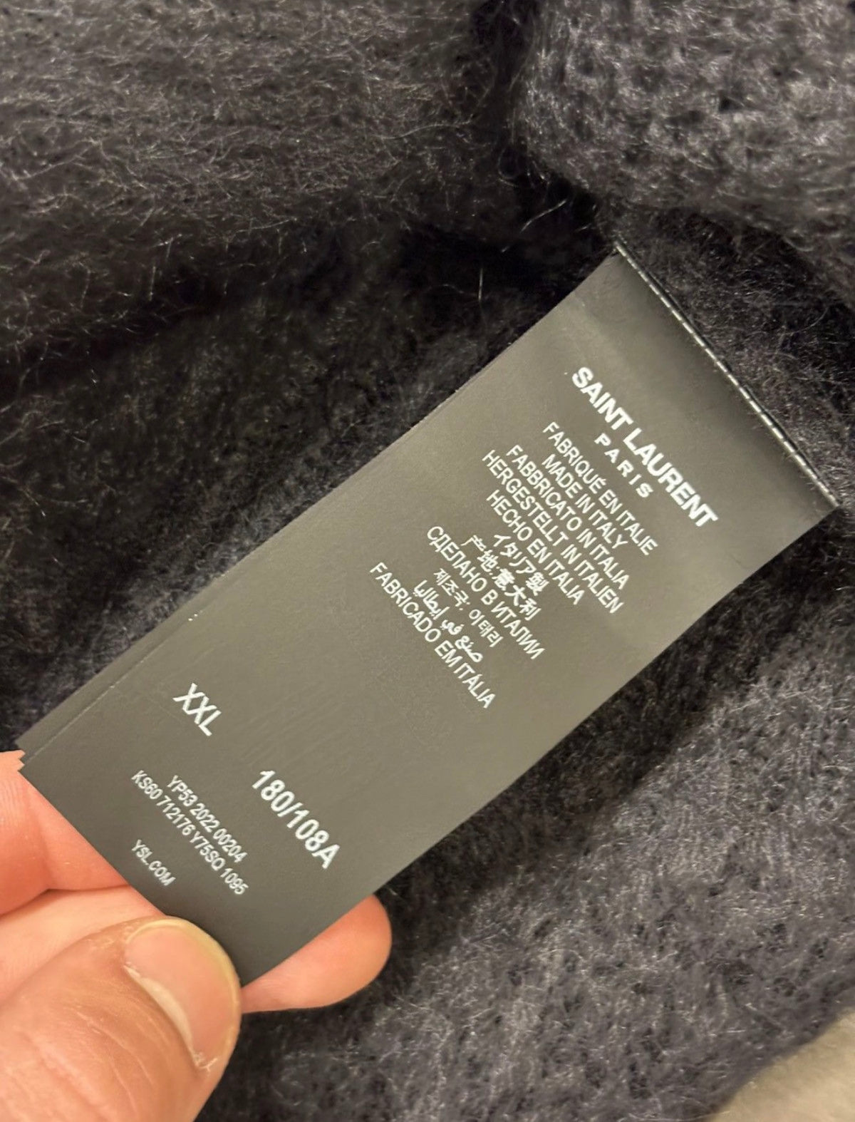 Saint Laurent Paris Mohair Sweater - Black/White