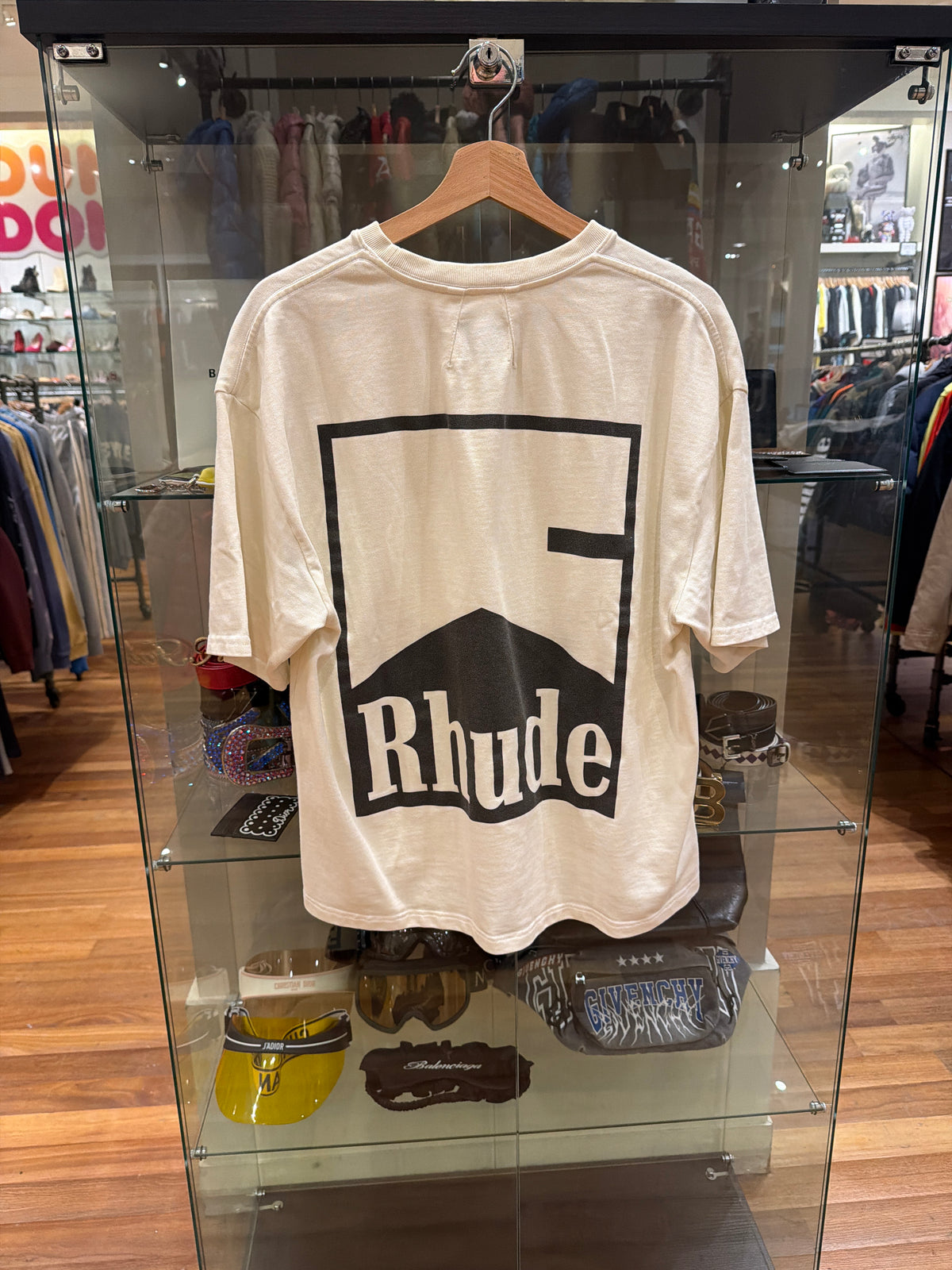 Rhude Chevron Carton Logo Tee- White