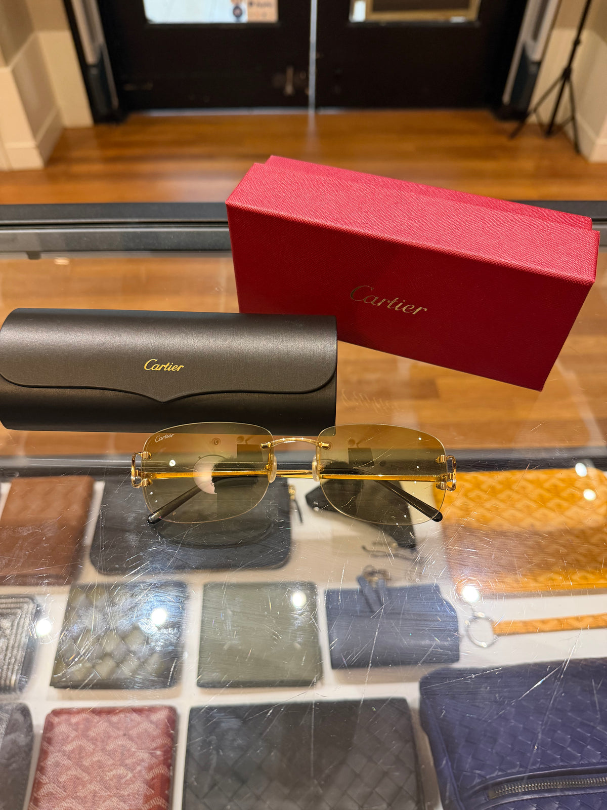 Cartier C Frames - Gold With Yellow Tinted Lenses