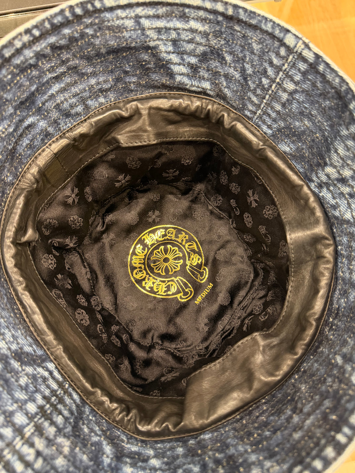 Chrome Hearts Denim All Over Cross Bucket Hat W/ Dagger - Blue