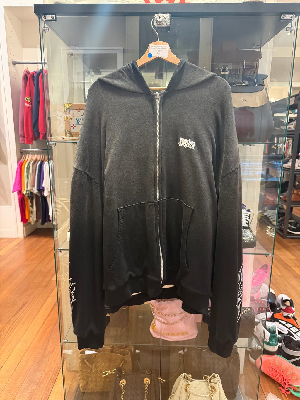 Bossi Kill Crew Reversible Heavyweight Thermal Zip Up - Black/Grey