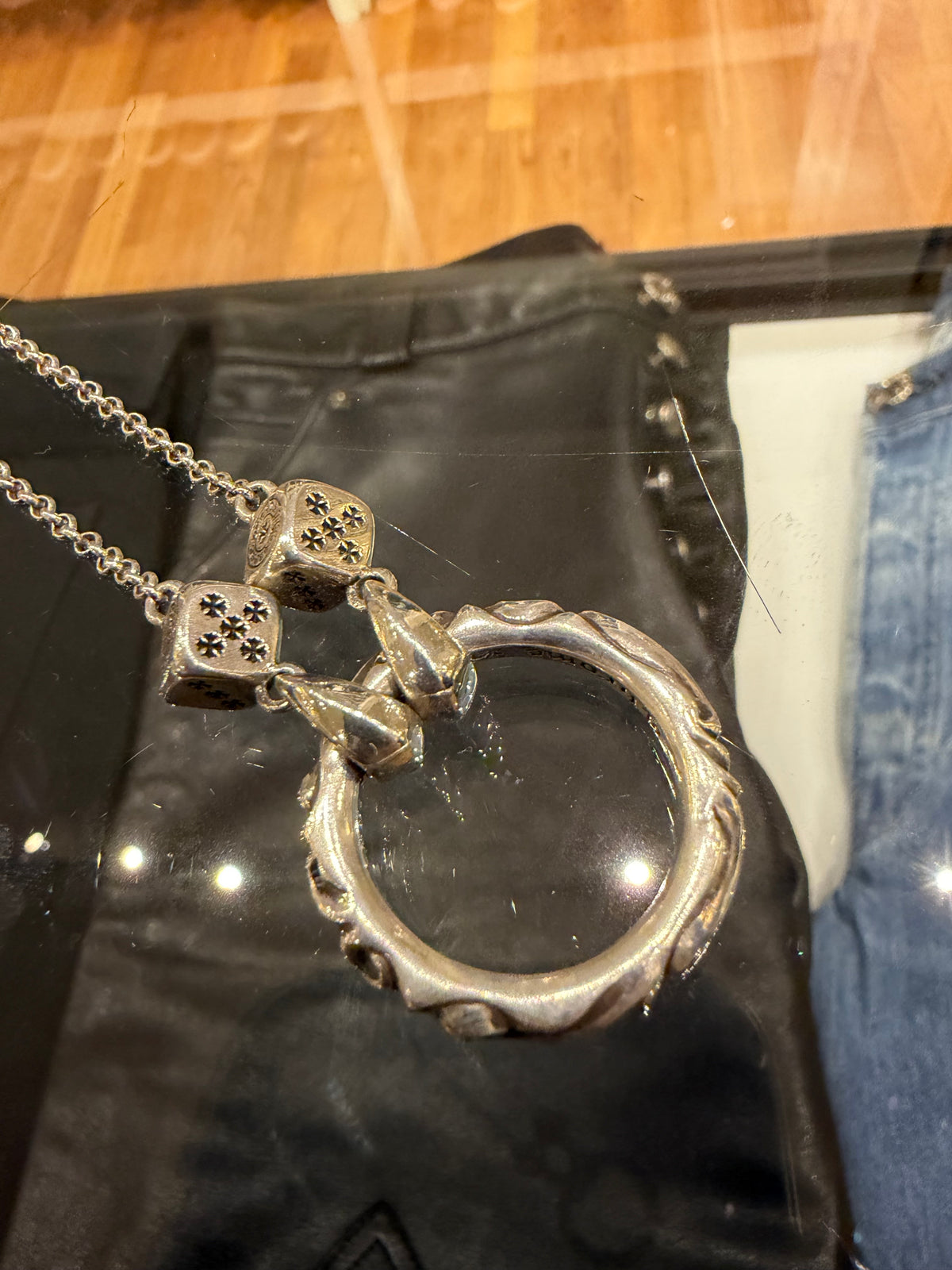 Chrome Hearts Vegas Exclusive Dice Necklace Eyewear Loop - Silver