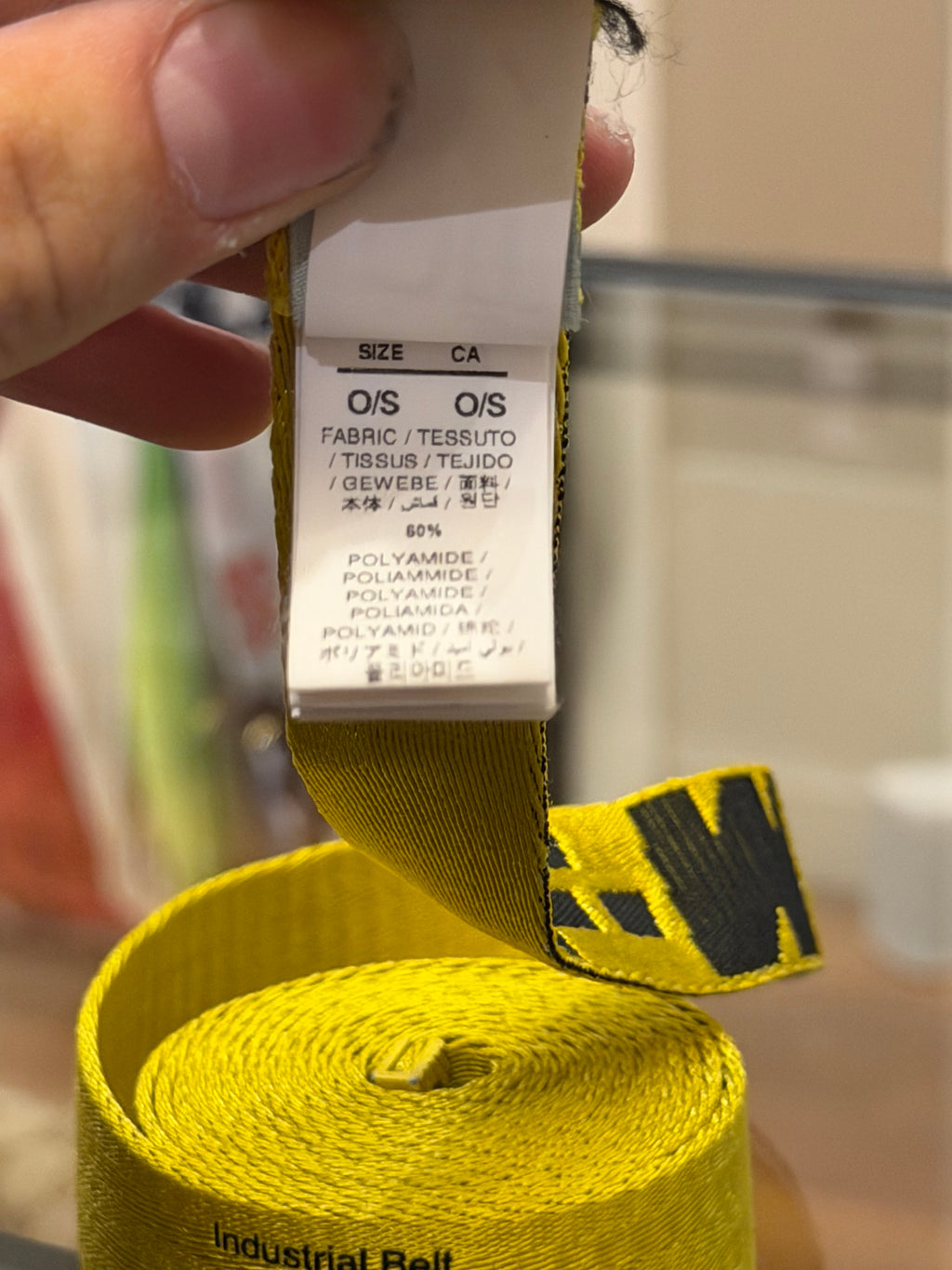 Off White Industrial Belt - Yellow