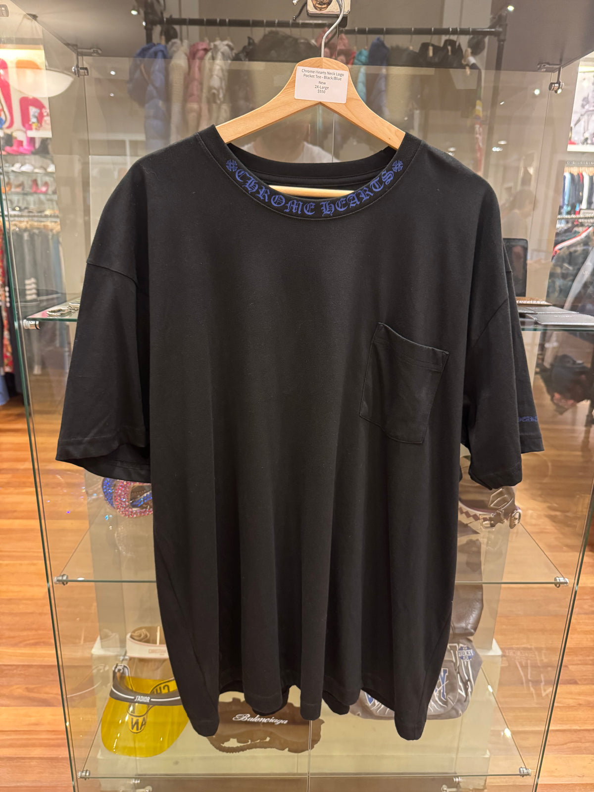 Chrome Hearts Neck Logo Pocket Tee - Black/Blue