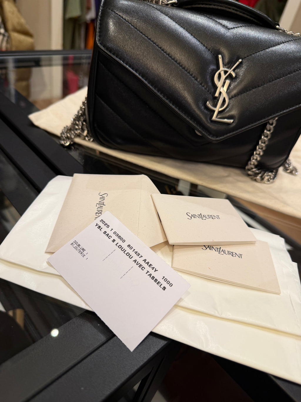 Saint Laurent LouLou Small in Matelassé Lambskin - Black