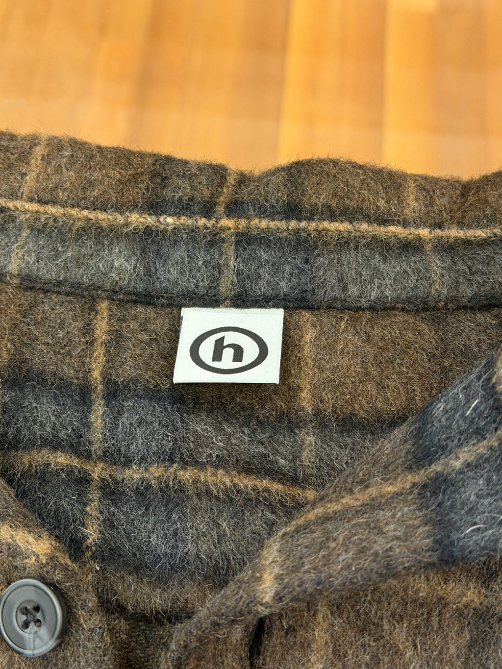 Hidden NY Brushed Wool
Plaid Overshirt - Brown