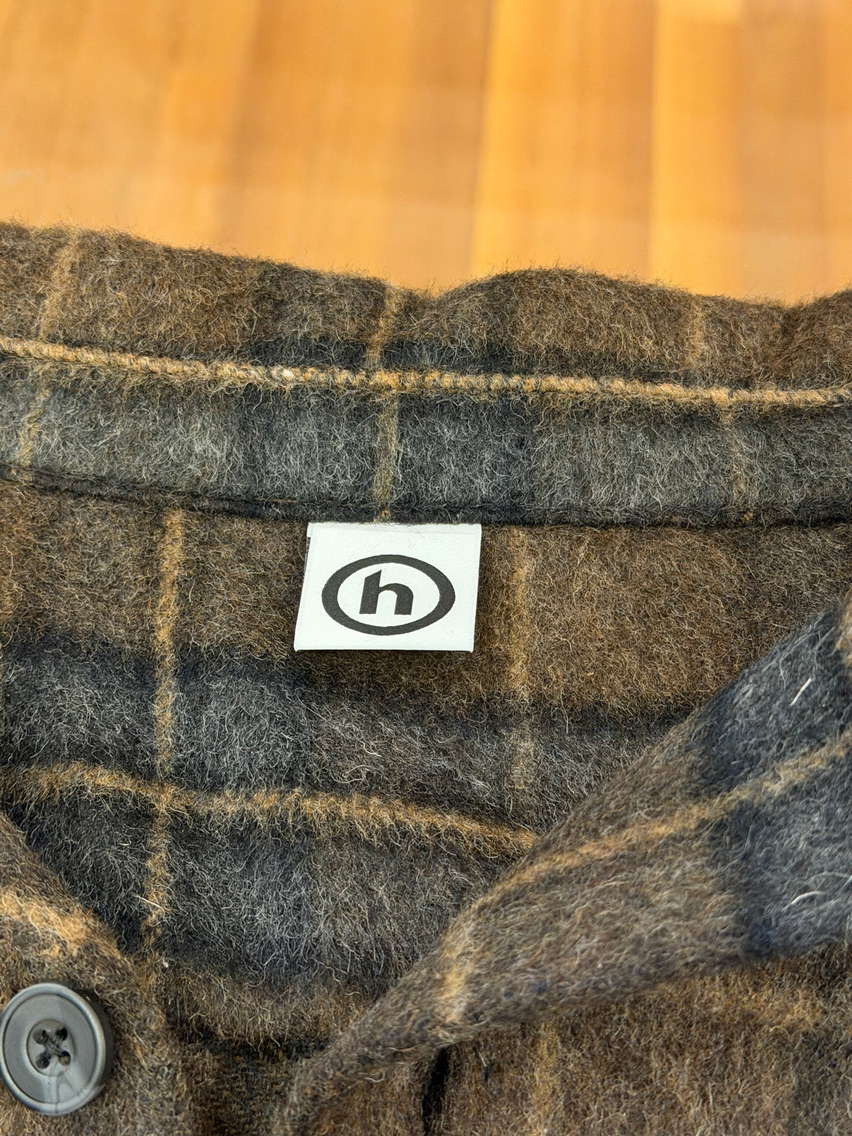 Hidden NY Brushed Wool
Plaid Overshirt - Brown