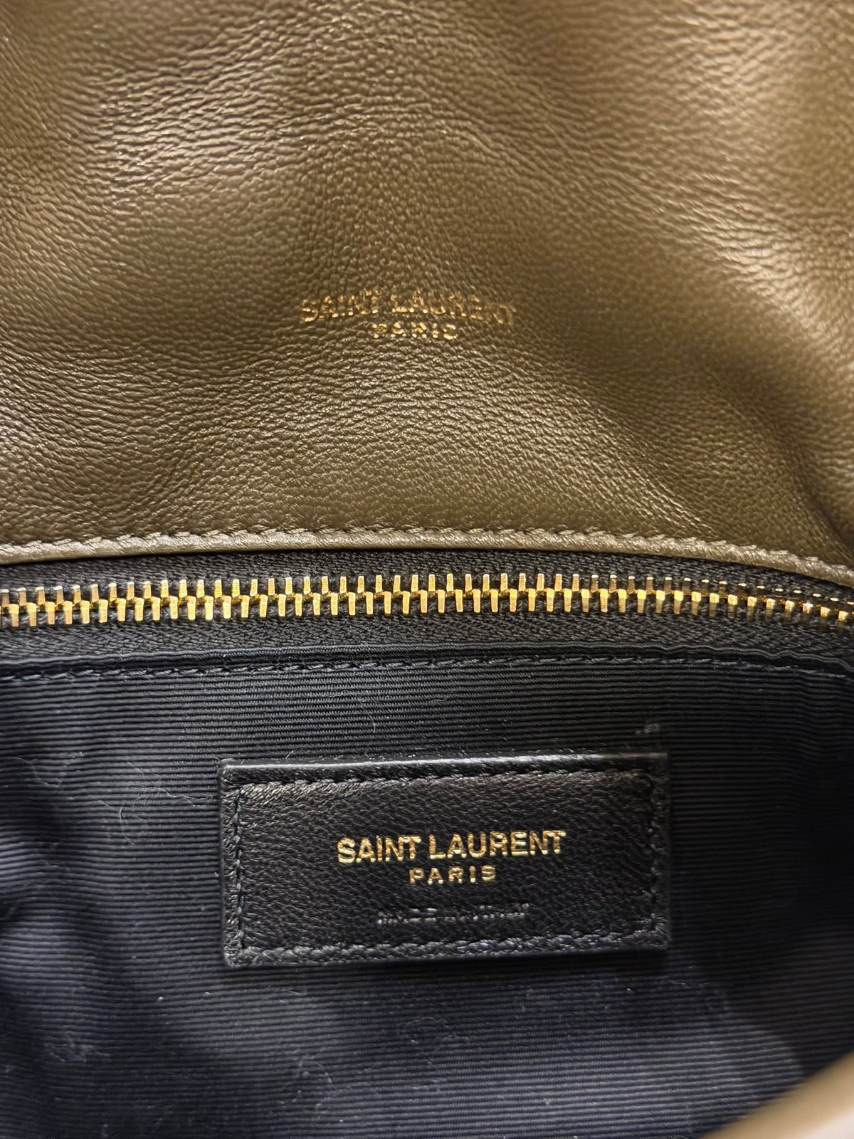 Saint Laurent Quilted Toy Puffer In Lambskin - Light Musk