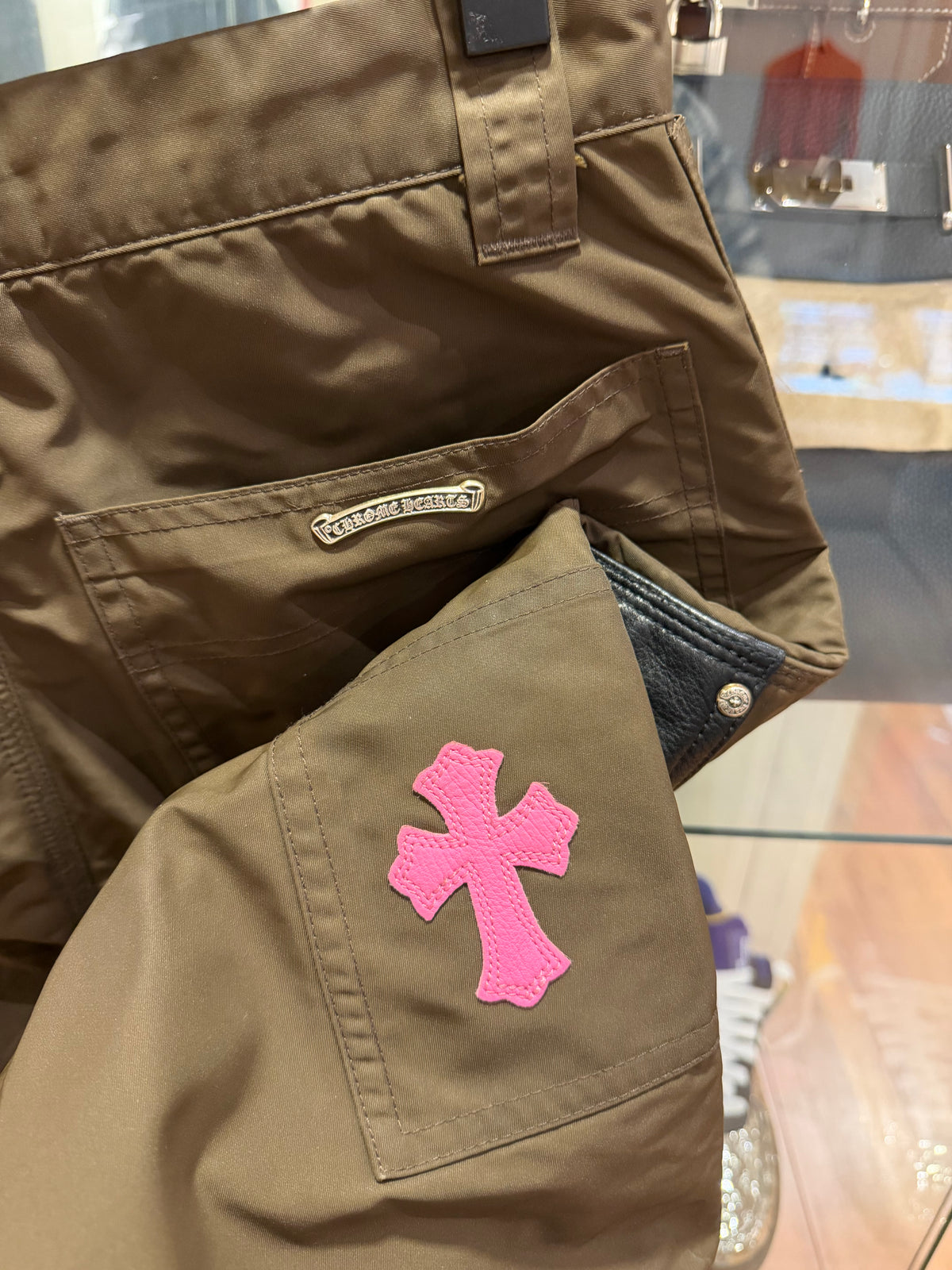 Chrome Hearts Nylon Leather Double Knee Carpenter Pants - Brown