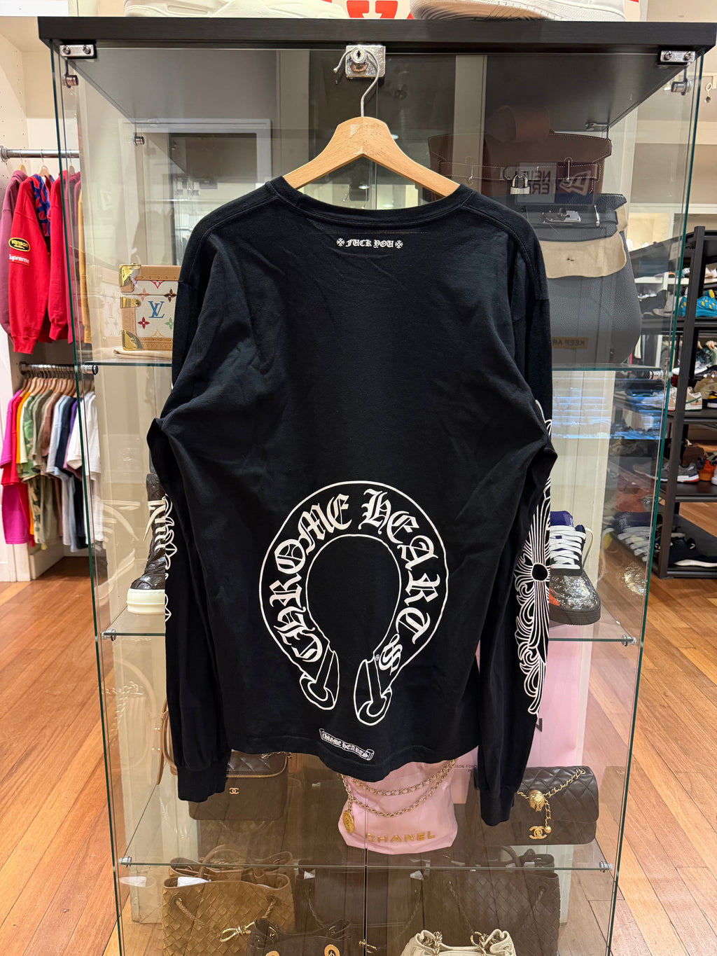 Chrome Hearts ‘Fuck You’ Horseshoe Pocket LS - Black