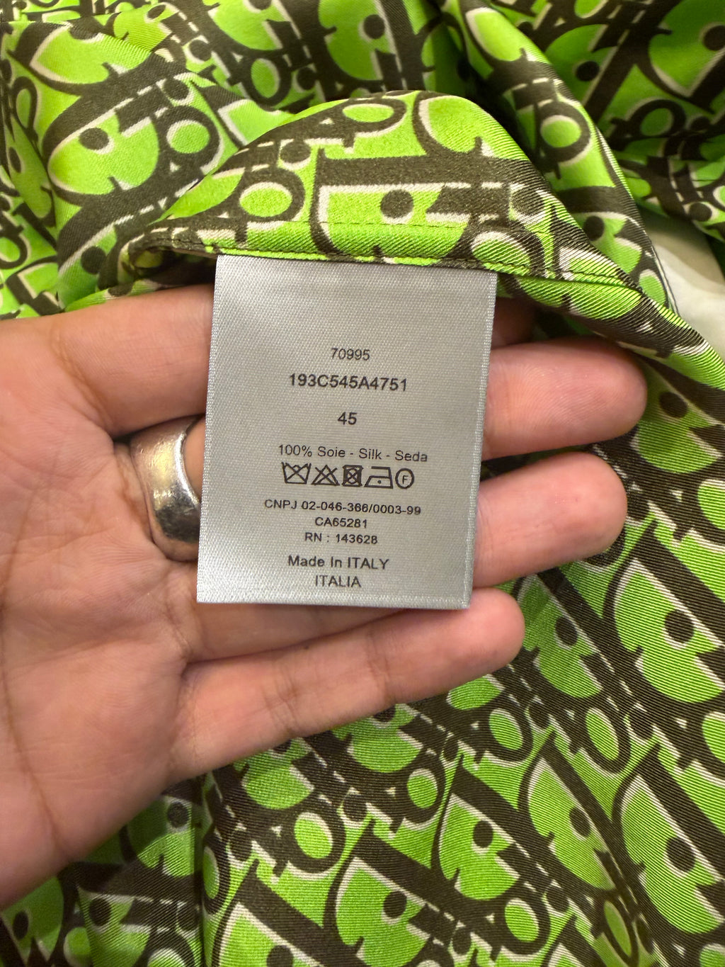 Dior Oblique Silk Shirt - Green