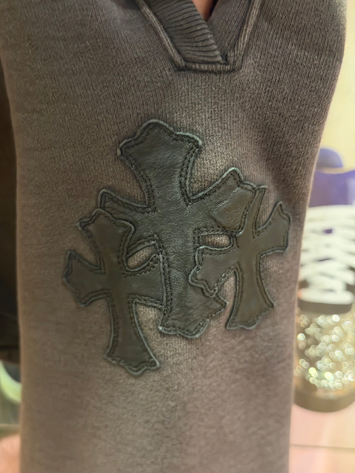 Chrome Hearts Paper Jam Triple Cross Sweatpants - Washed Black