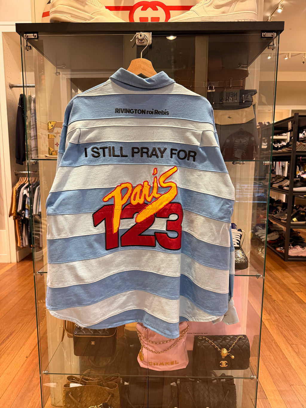 Rivington roi Rebis 123'1 Still Pray Collared Striped Rugby
LS Shirt