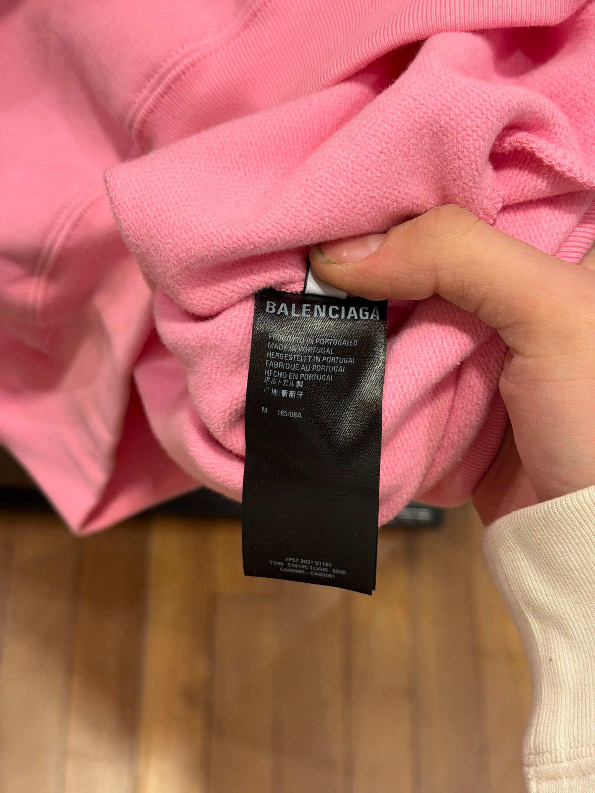 Balenciaga Rhinestone ‘Bebe’ Embellished Hoodie - Pink