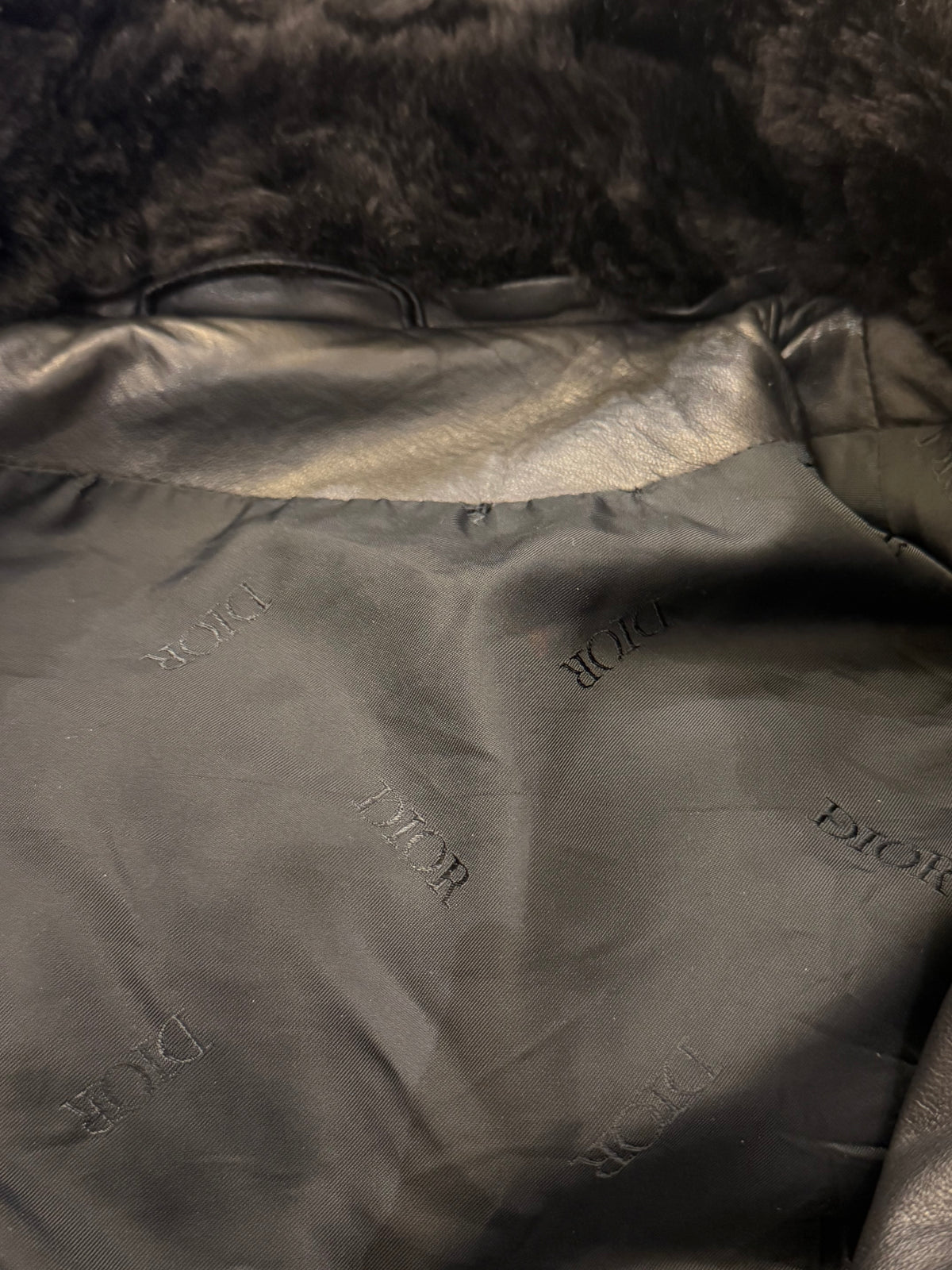 Dior Beaver Fur Trim Lambskin Down Jacket