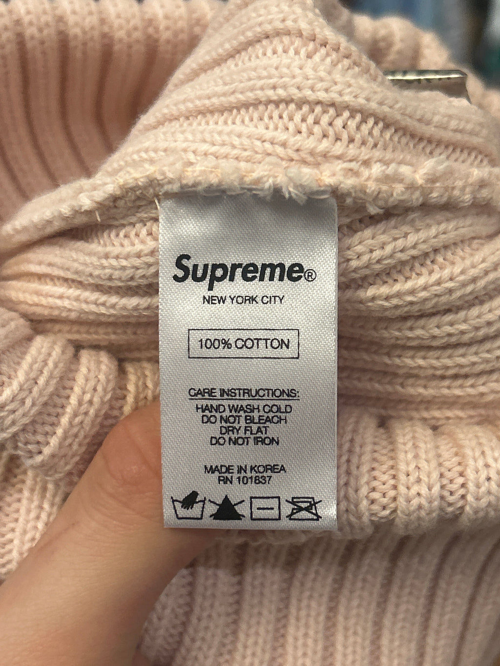 Supreme Overdyed Ribbed Beanie - Pink