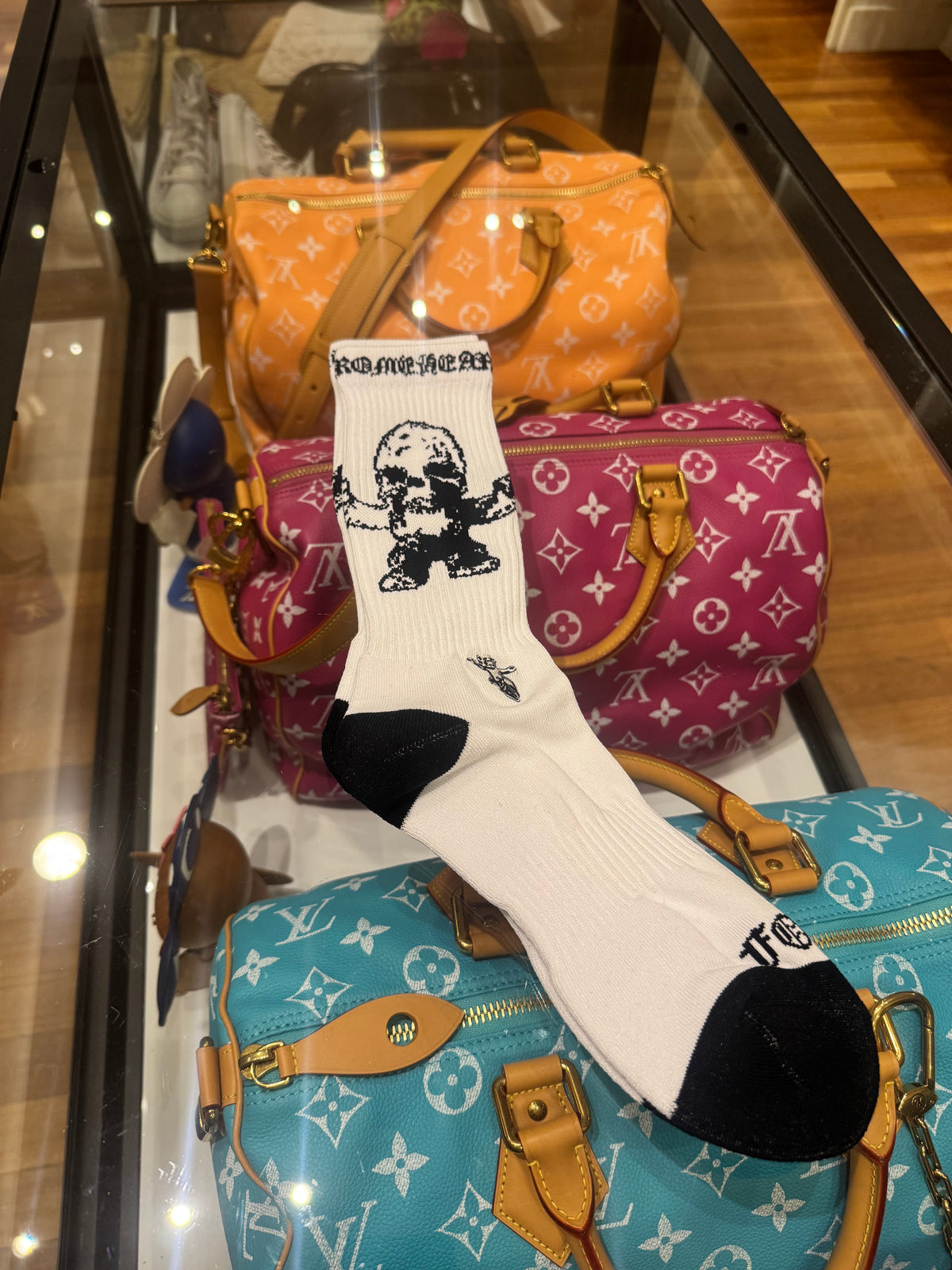 Chrome Hearts Fotti Socks - White/Black (M)
