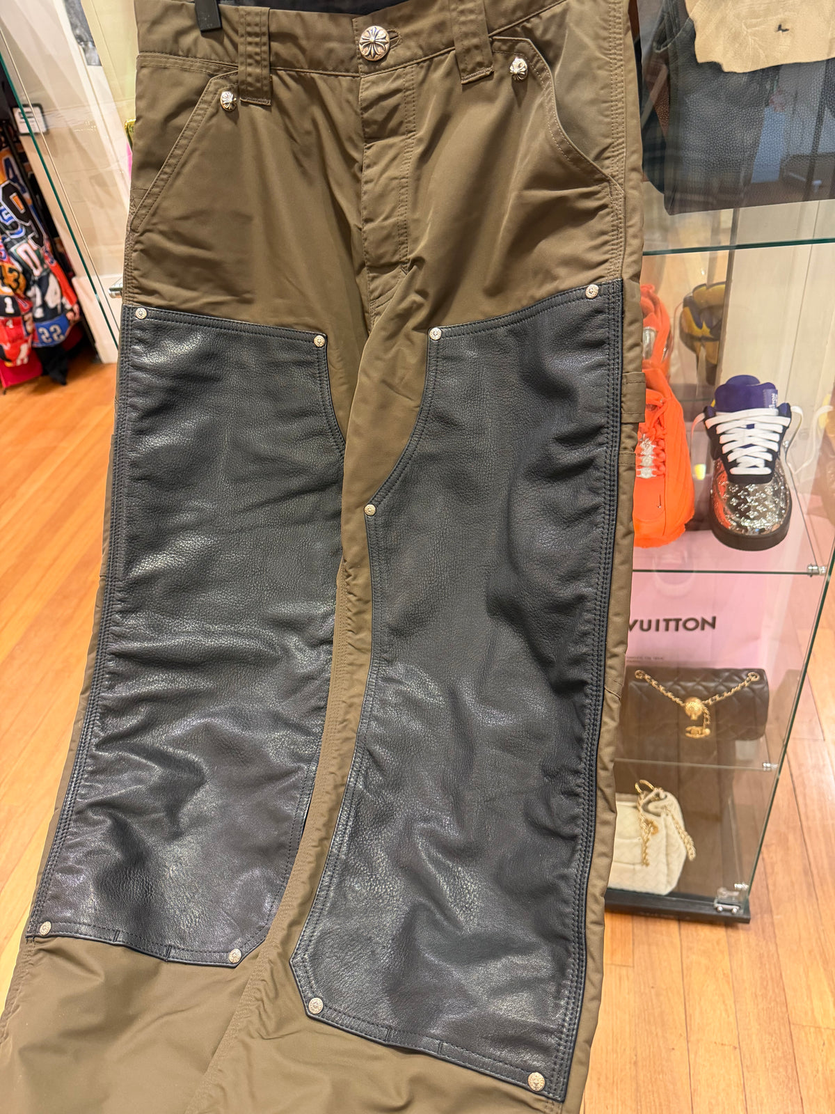 Chrome Hearts Nylon Leather Double Knee Carpenter Pants - Brown