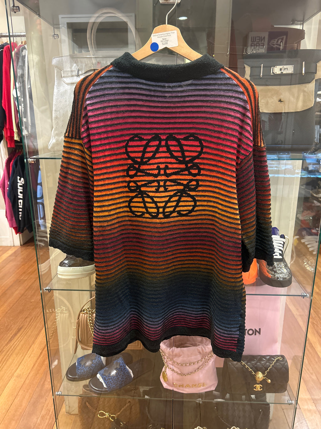 Loewe Ibiza Multi-Stripe Knit Collared Shirt