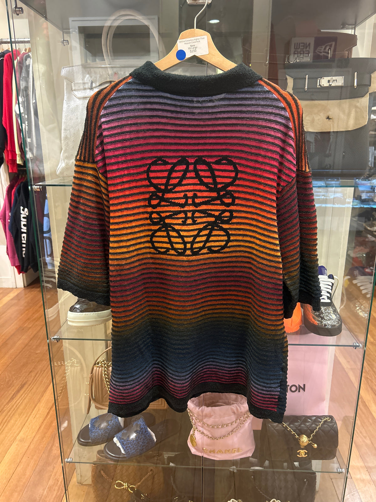 Loewe Ibiza Multi-Stripe Knit Collared Shirt