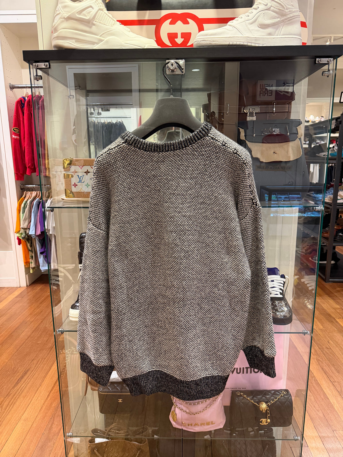 Loewe Anagram Mouline Sweater - White/Black