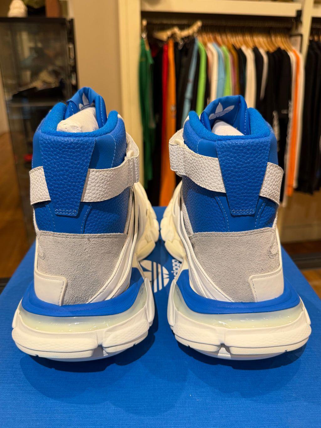 Balenciaga x Adidas Originals Track Forum Sneakers - White / Blue