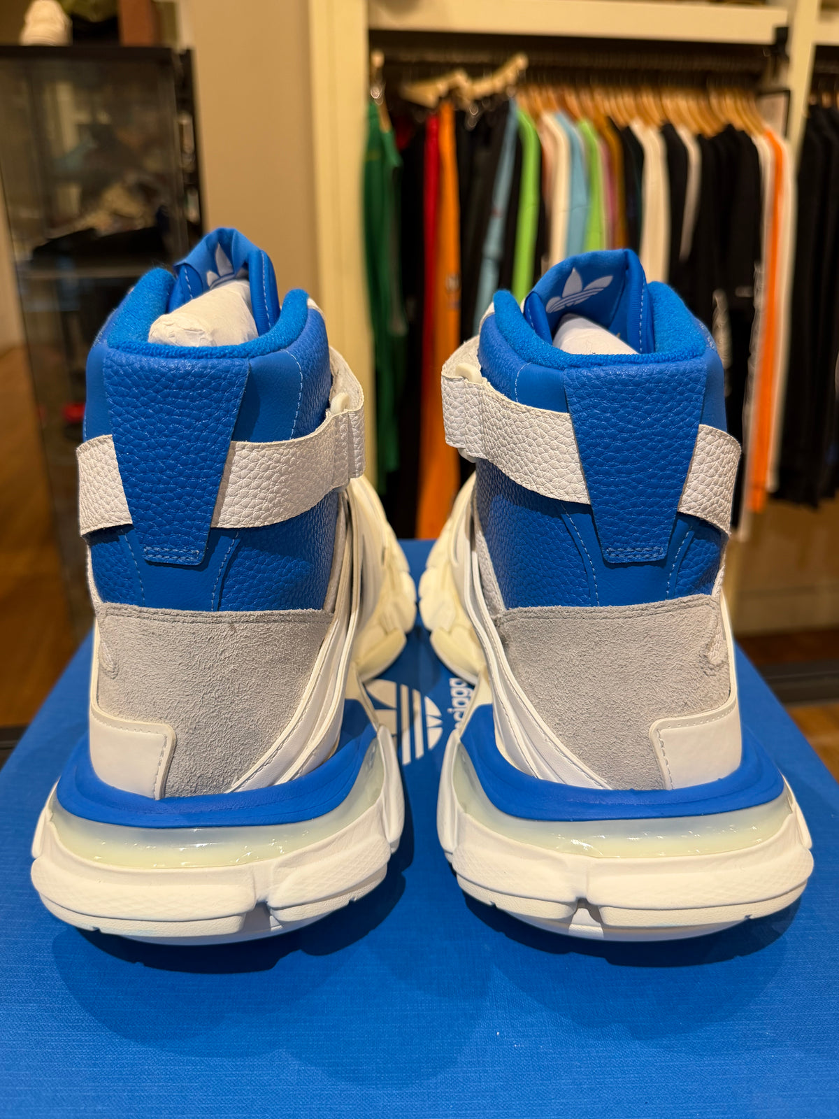 Balenciaga x Adidas Originals Track Forum Sneakers - White / Blue
