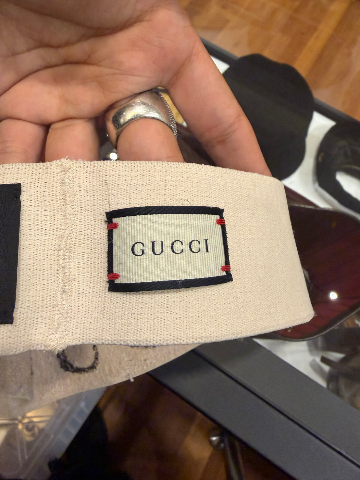 Gucci Headband - Beige & Black