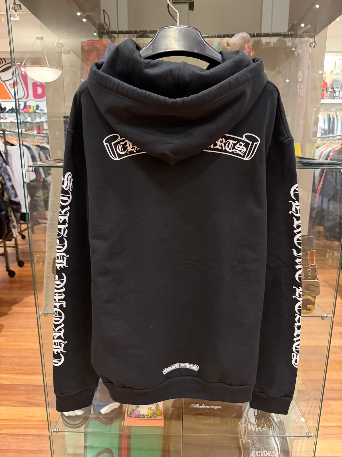 Chrome Hearts Scroll Logo Hoodie - Black