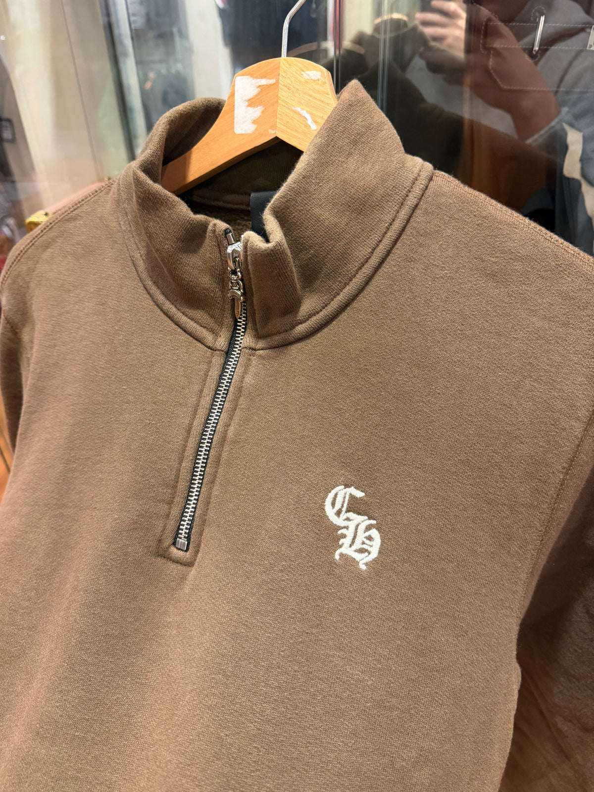 Chrome Hearts ‘Slo Ride’ Cashmere embroidered quarter zip - brown