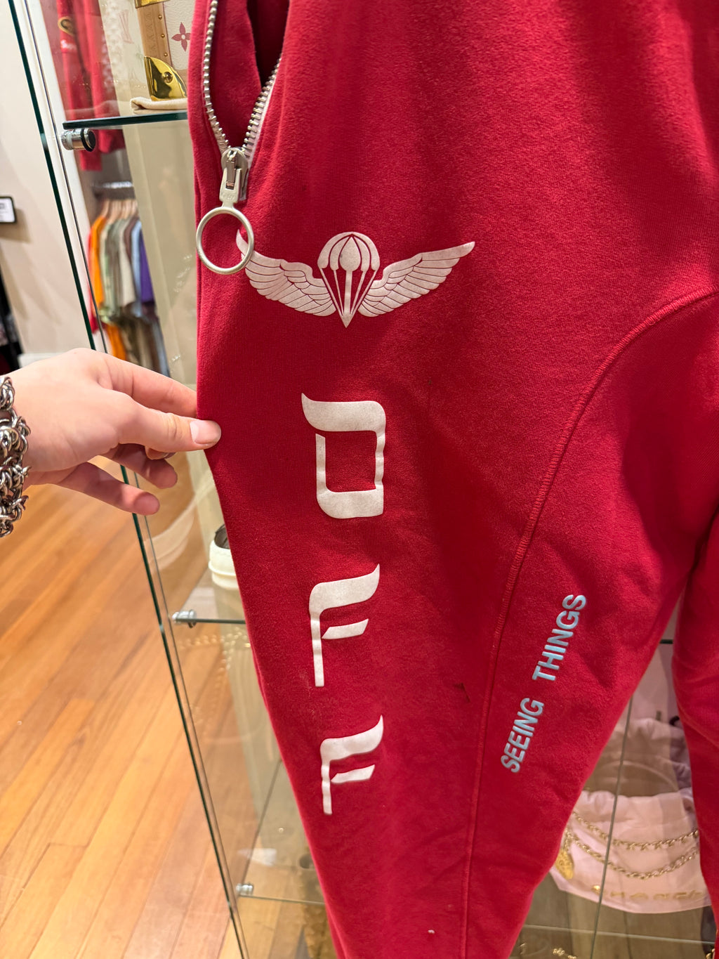 Off-White Parachute Print Joggers - Red