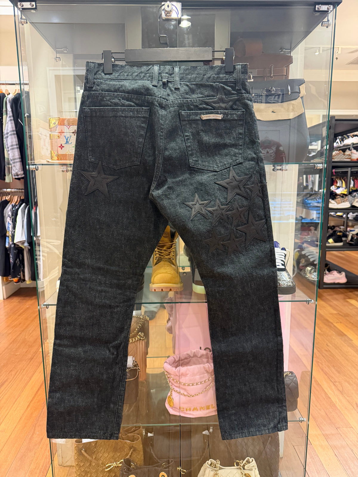 Chrome Hearts Fleur Knee Star Patch ‘Second Chances’ Indigo Denim