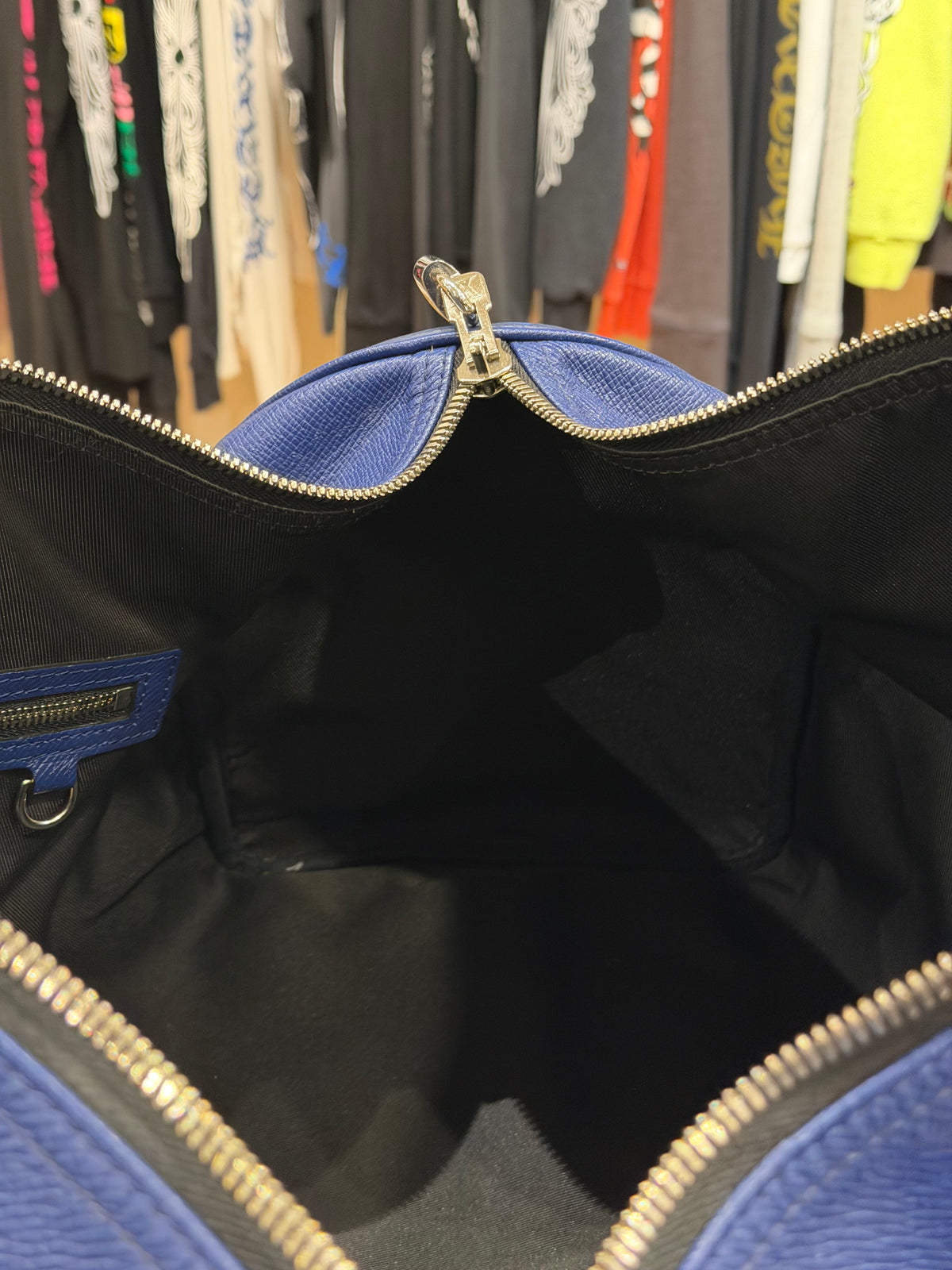 Louis Vuitton Keepall Bandoulière 45 Blue Duffle Bag