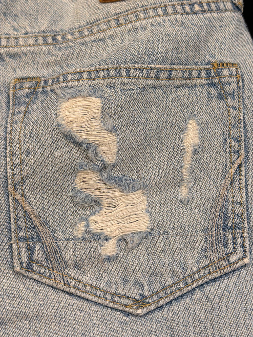 All Saints Distressed Denim Shorts - Light Wash