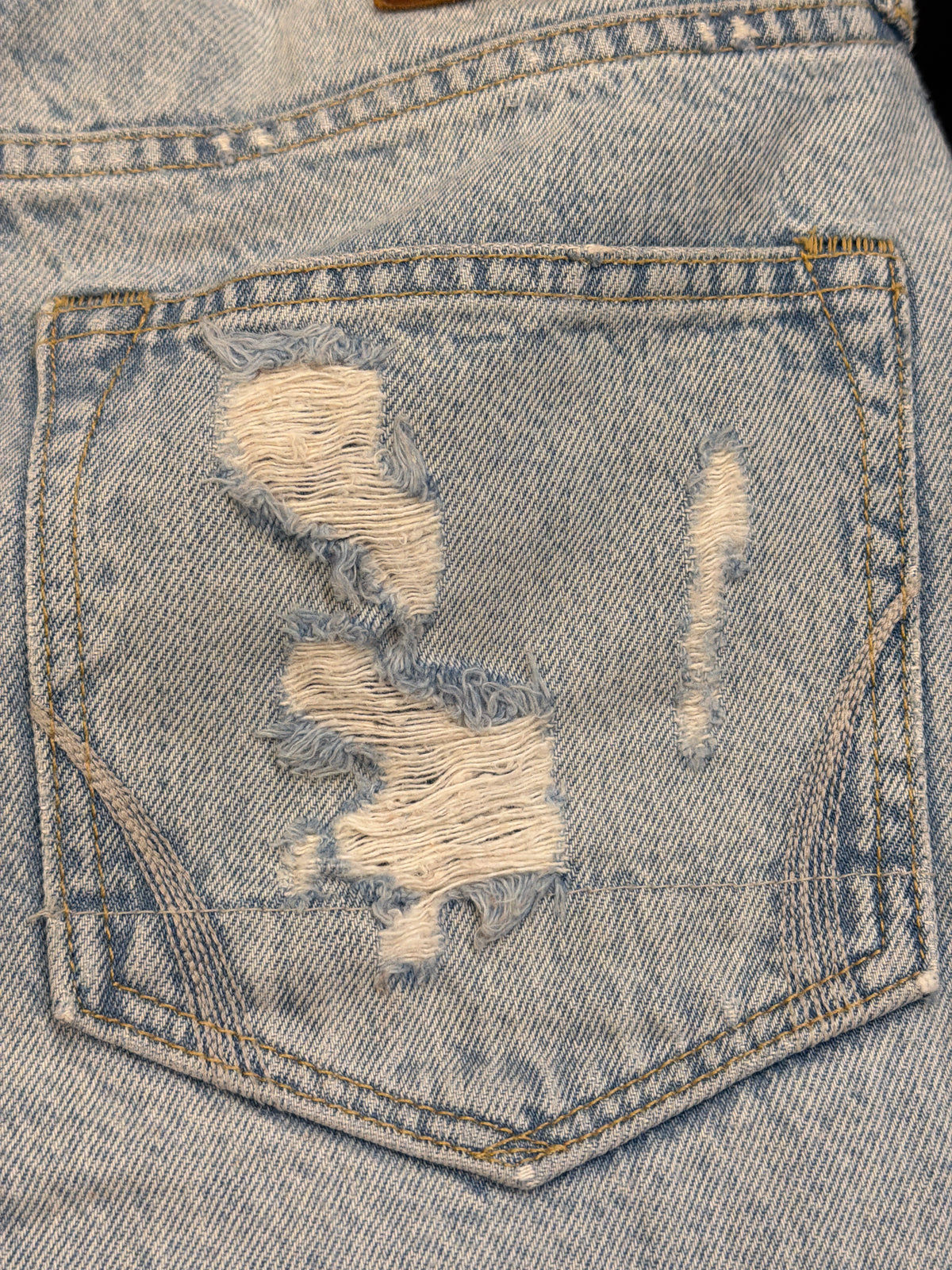 All Saints Distressed Denim Shorts - Light Wash