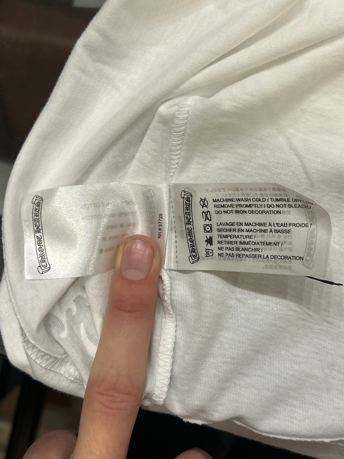 Chrome Hearts Scroll Logo Pocket Tee - White