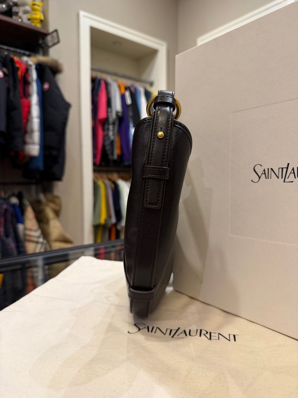 Saint Laurent Small Mombasa Bag- Brown