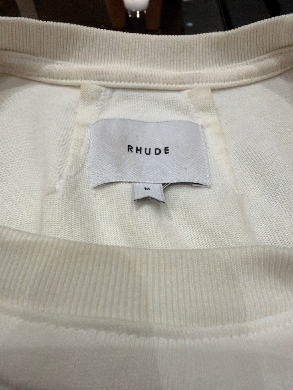 Rhude Chevron Carton Logo Tee- White