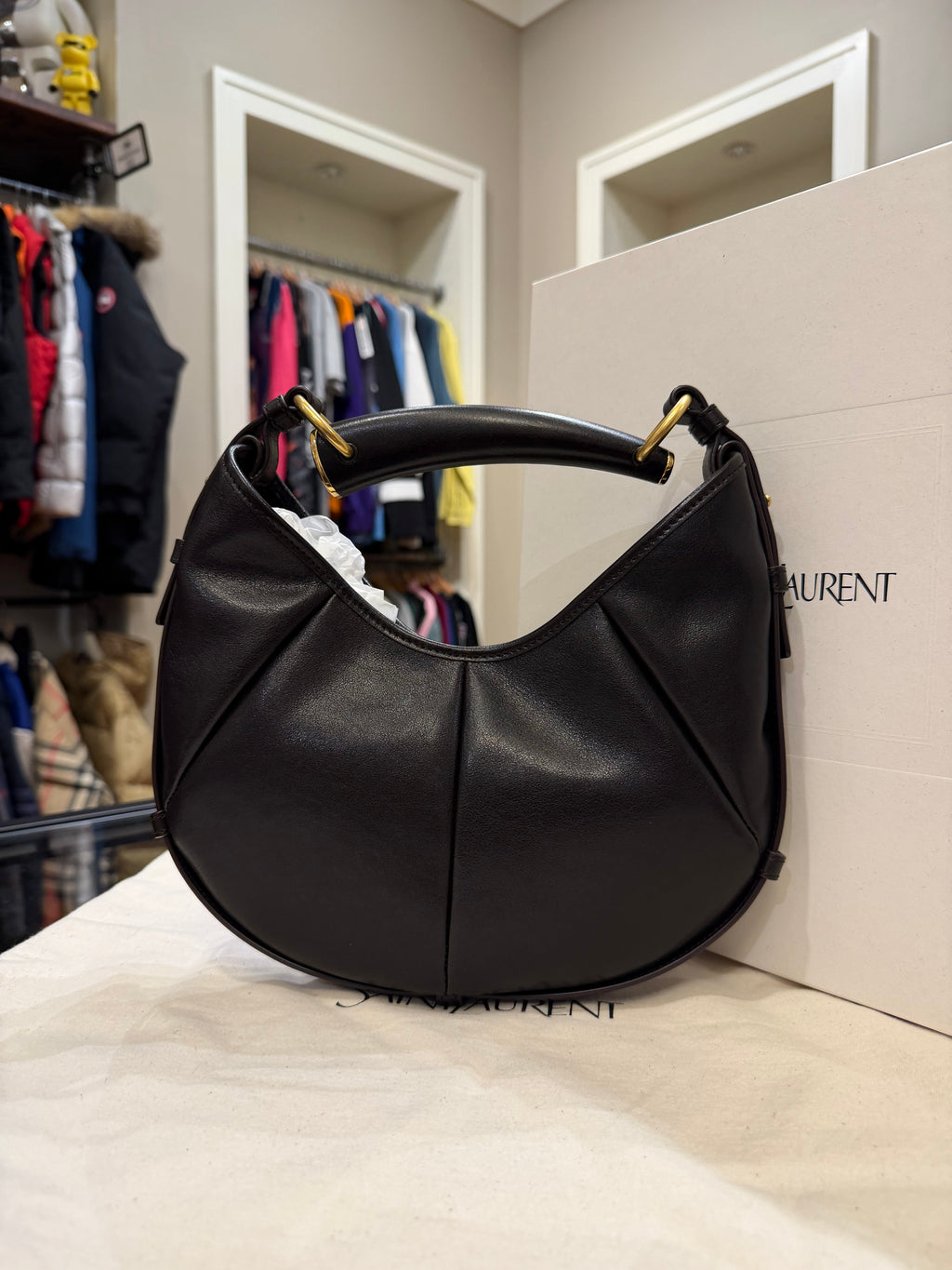 Saint Laurent Small Mombasa Bag- Brown