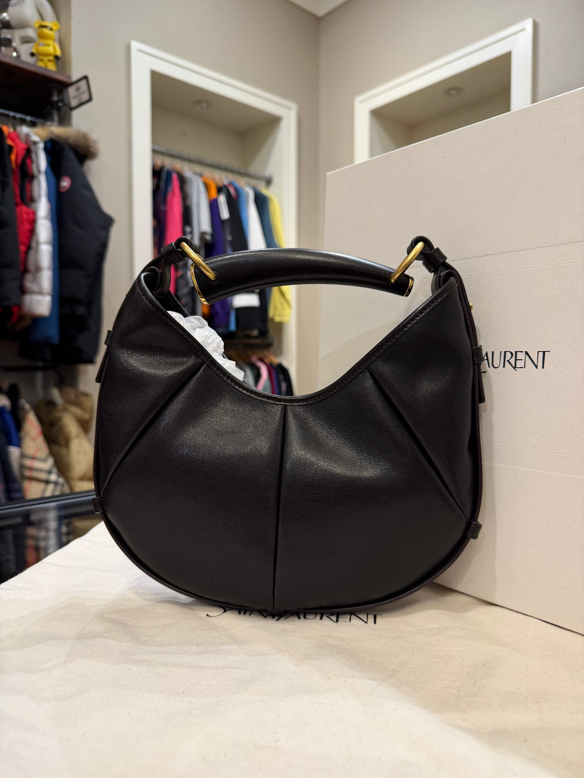 Saint Laurent Small Mombasa Bag- Brown