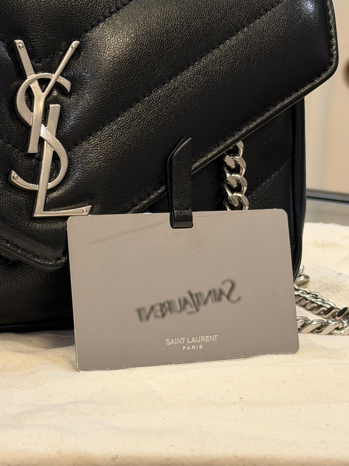 Saint Laurent LouLou Small in Matelassé Lambskin - Black