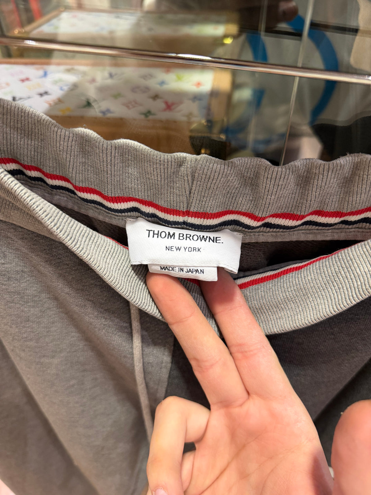 Thom Browne Color Block Sweats - Grey