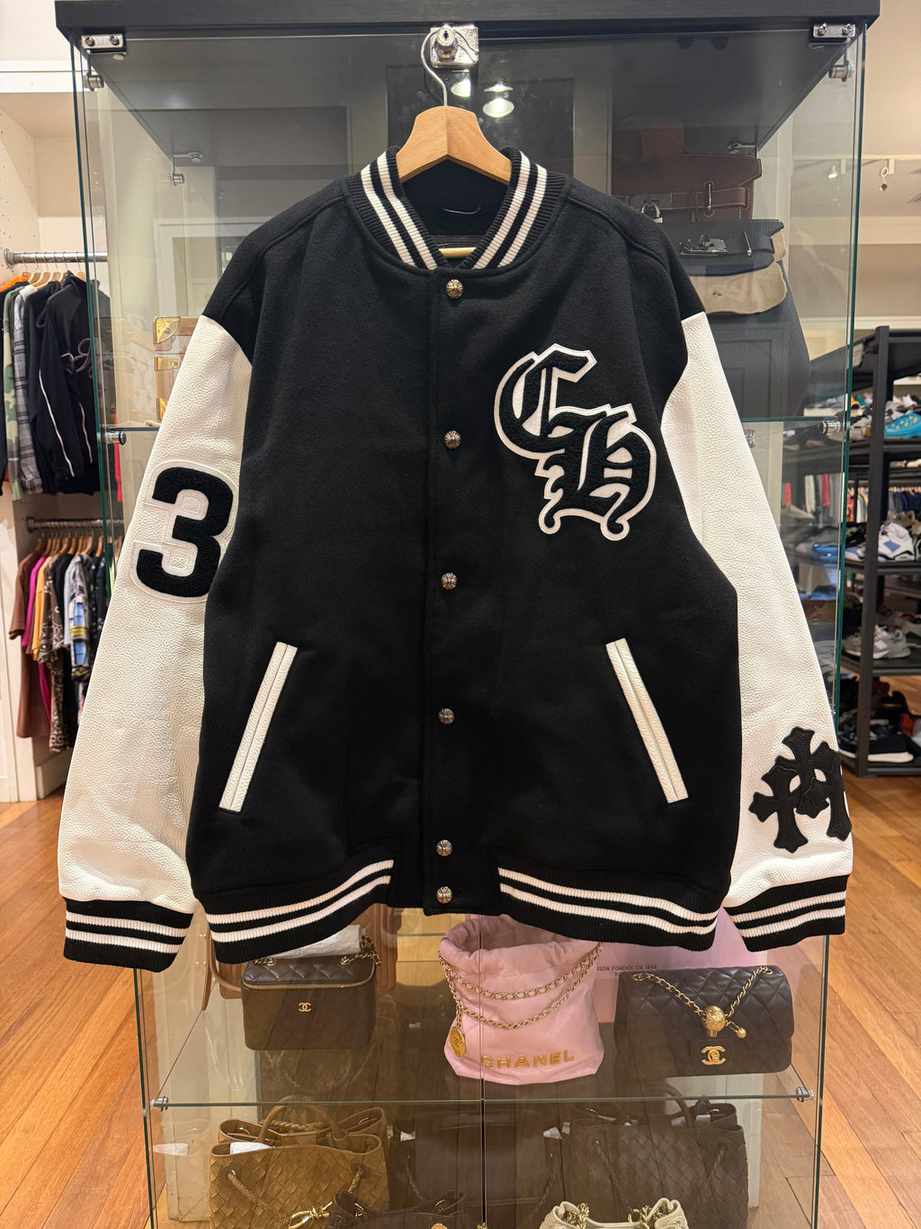 Chrome Hearts Cashmere & Leather ‘Chicken’ Varsity Jacket
