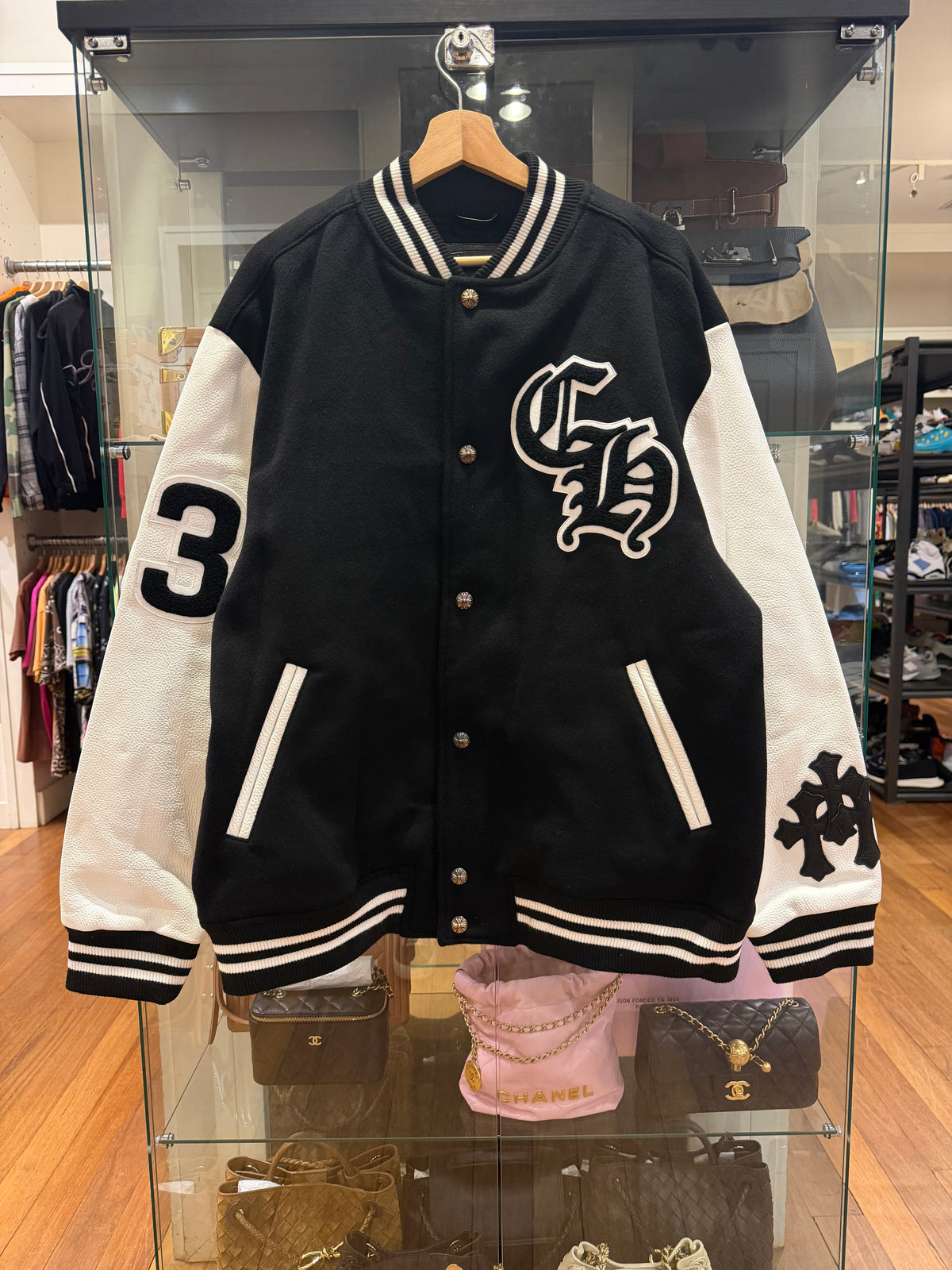 Chrome Hearts Cashmere & Leather ‘Chicken’ Varsity Jacket