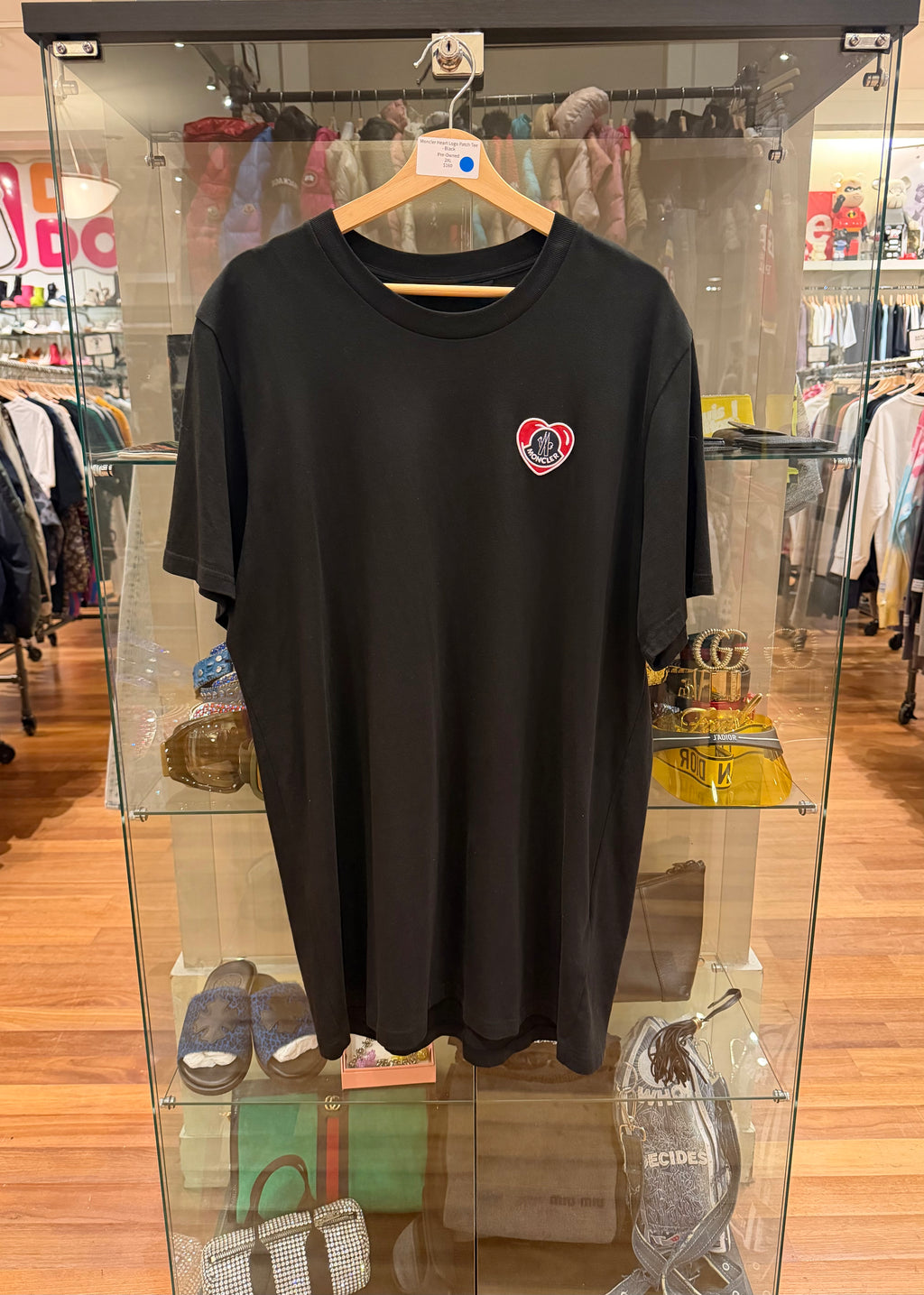 Moncler Heart Logo Patch Tee - Black