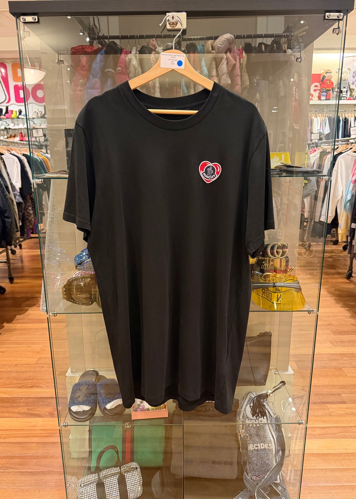 Moncler Heart Logo Patch Tee - Black