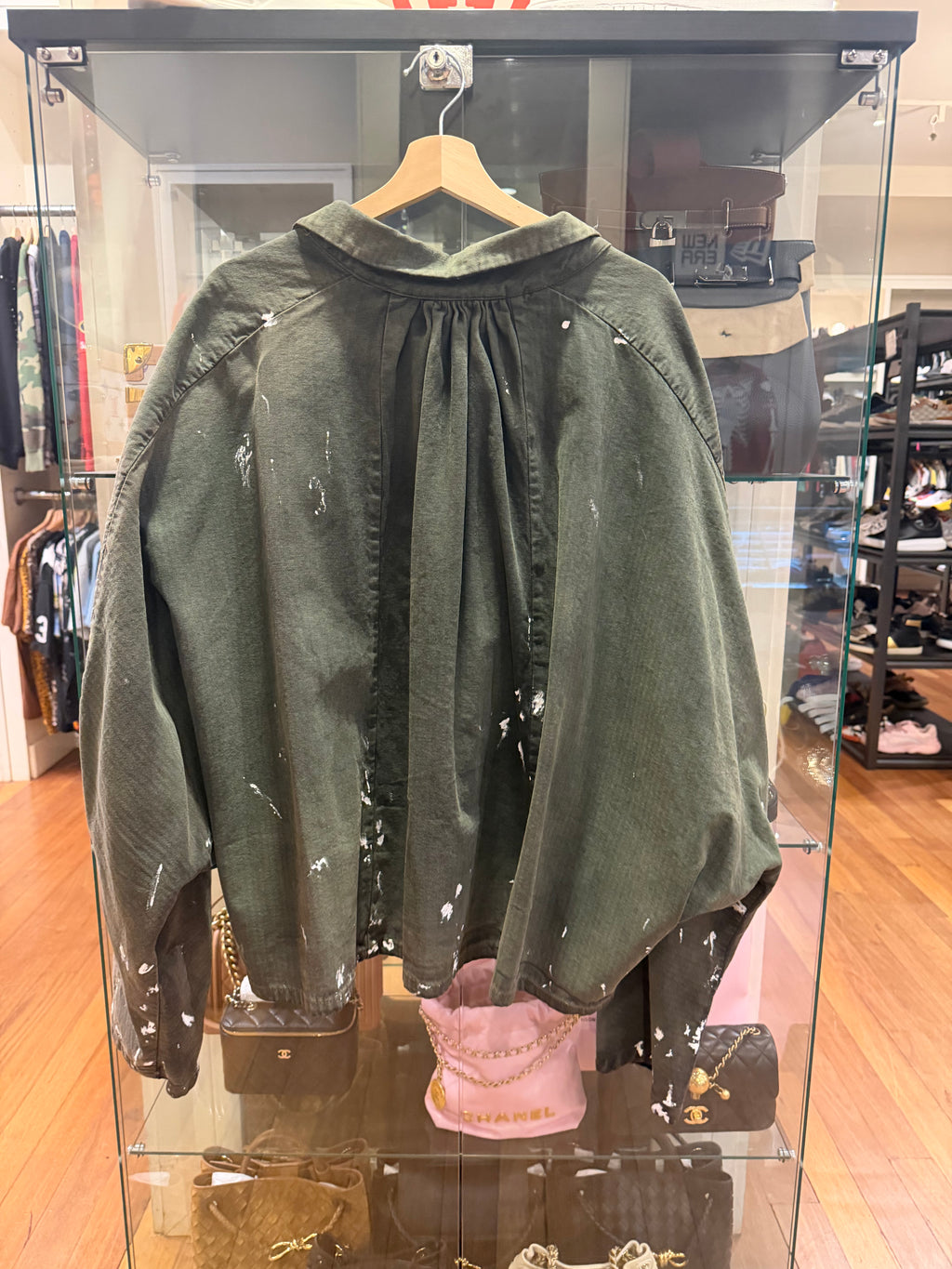 Rivington roi Rebis 123 Paint Splatter Cropped Work Jacket
- Olive
