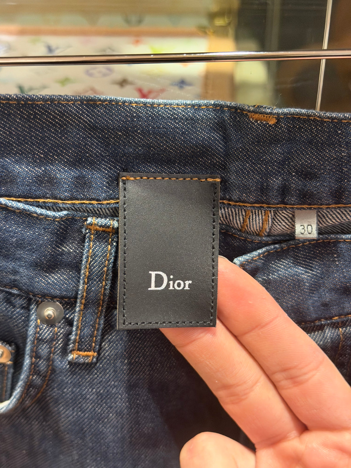 Dior Homme Cotton-Linen Navy Jeans
