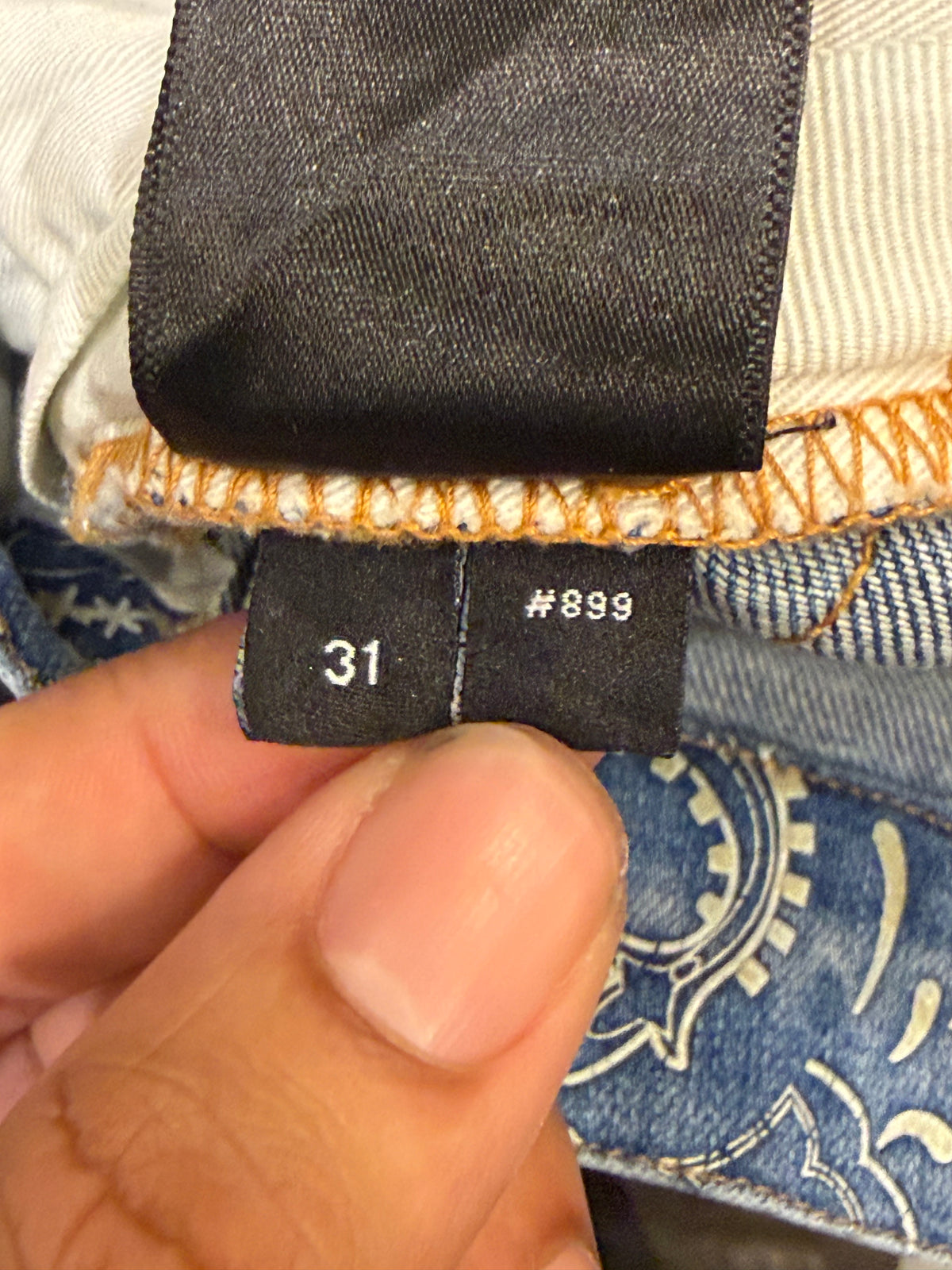 Amiri Flocked Paisley Bandana Jeans